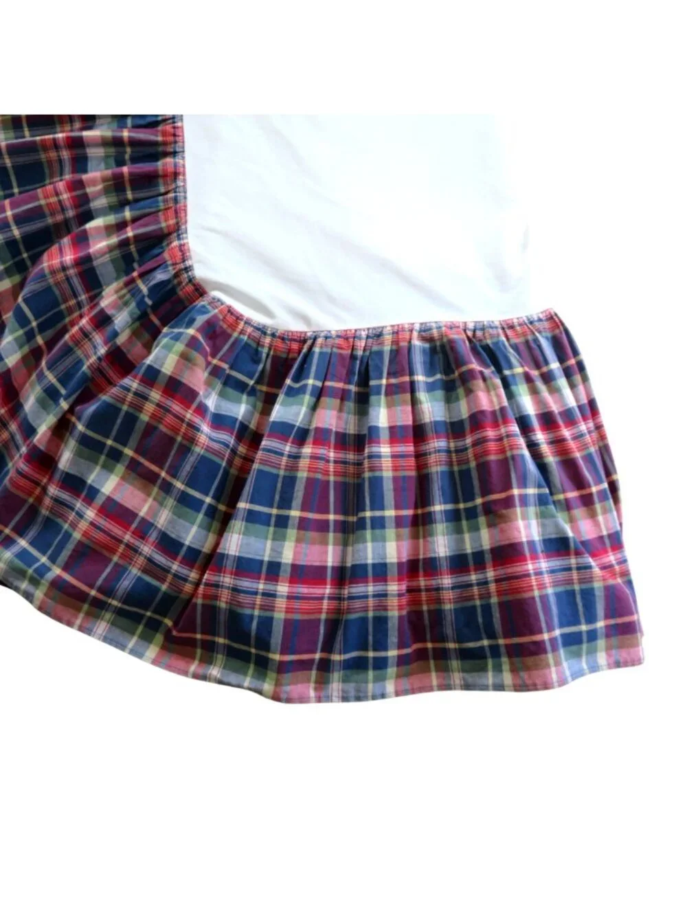 Vintage Ralph Lauren Bedskirt Garrison Plaid WESTERN KING Dust Ruffle 15